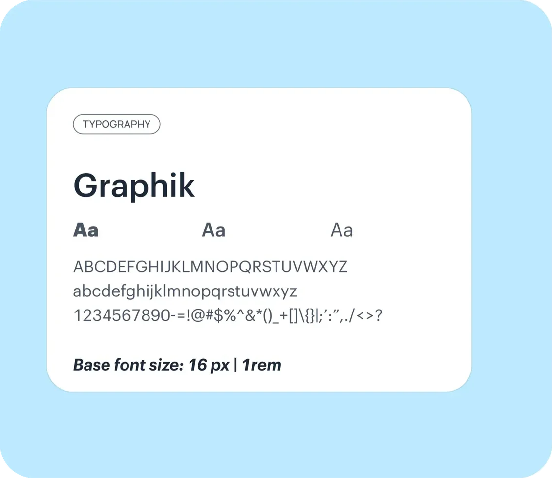 A typography page from a design system's documentation
